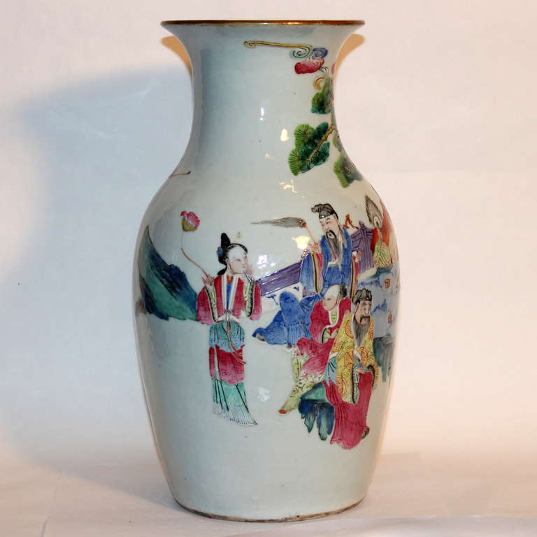 Antique Chinese Porcelain Famille Rose Vase at 1stDibs