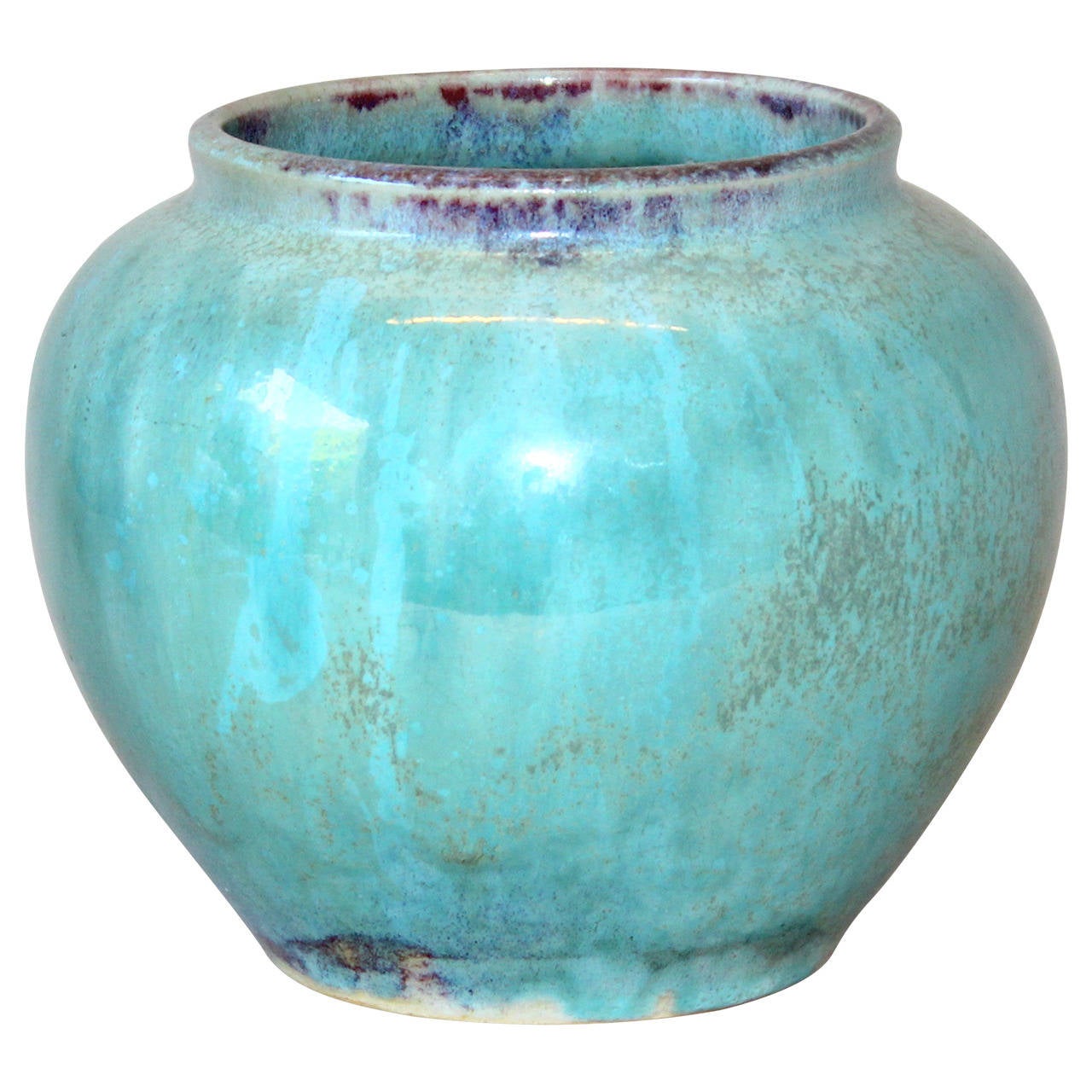 Antique or Vintage Japanese Flambe Crystalline Glaze Art Pottery Studio