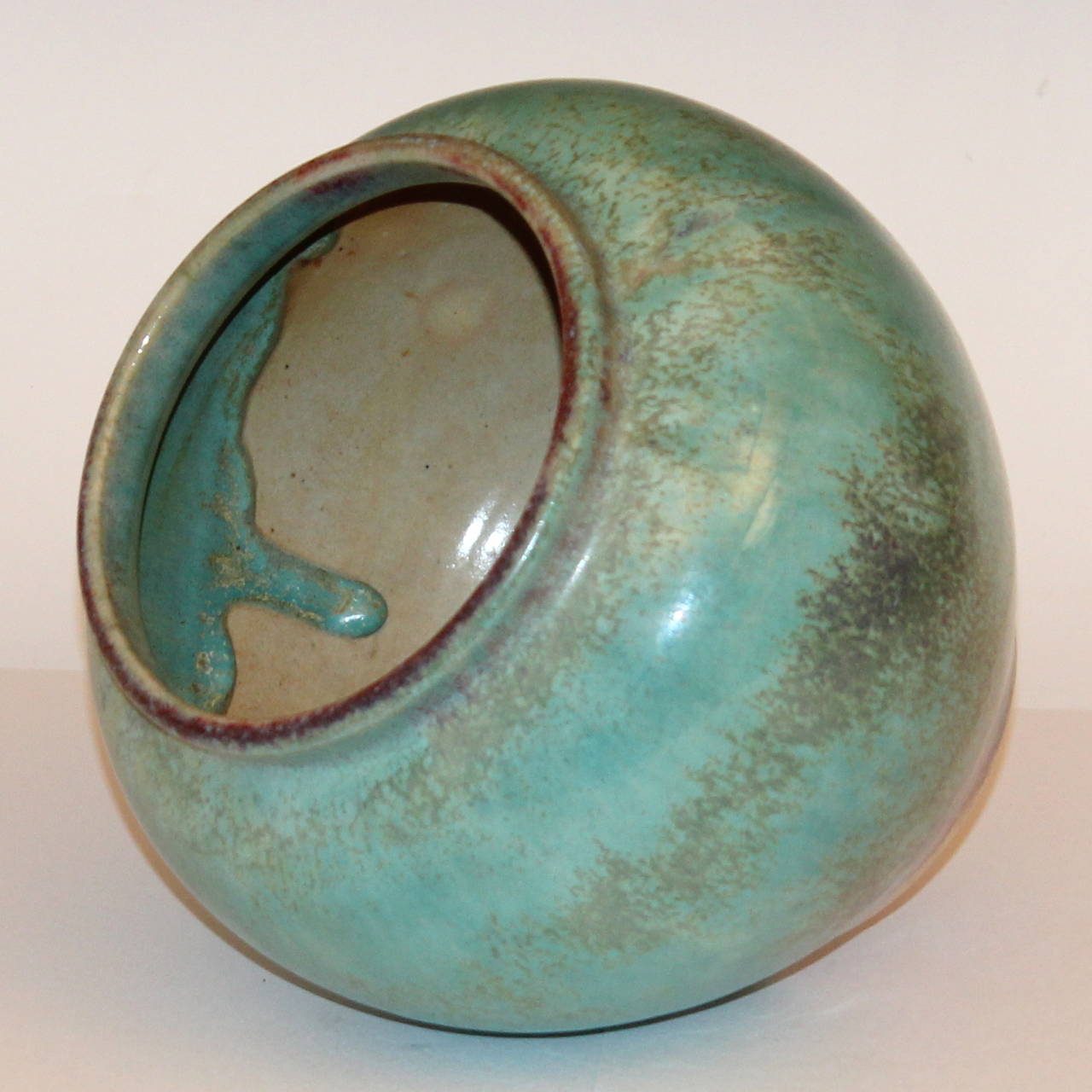 Antique or Vintage Japanese Flambe Crystalline Glaze Art Pottery Studio