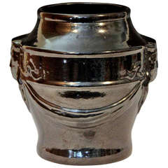Antique Galloway Terracotta Metallic Black Vase
