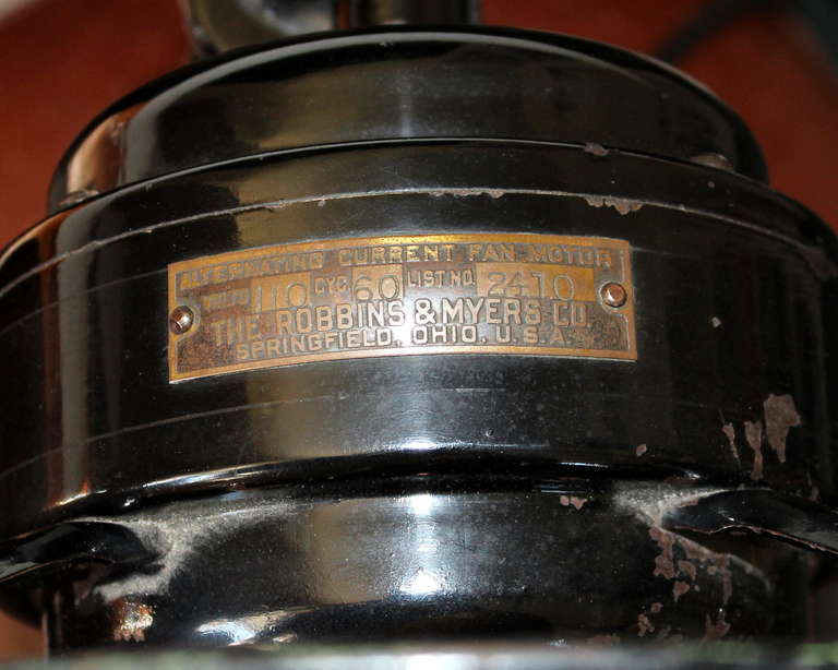 Brass Antique Robbins & Myers 3 Speed Electric Fan