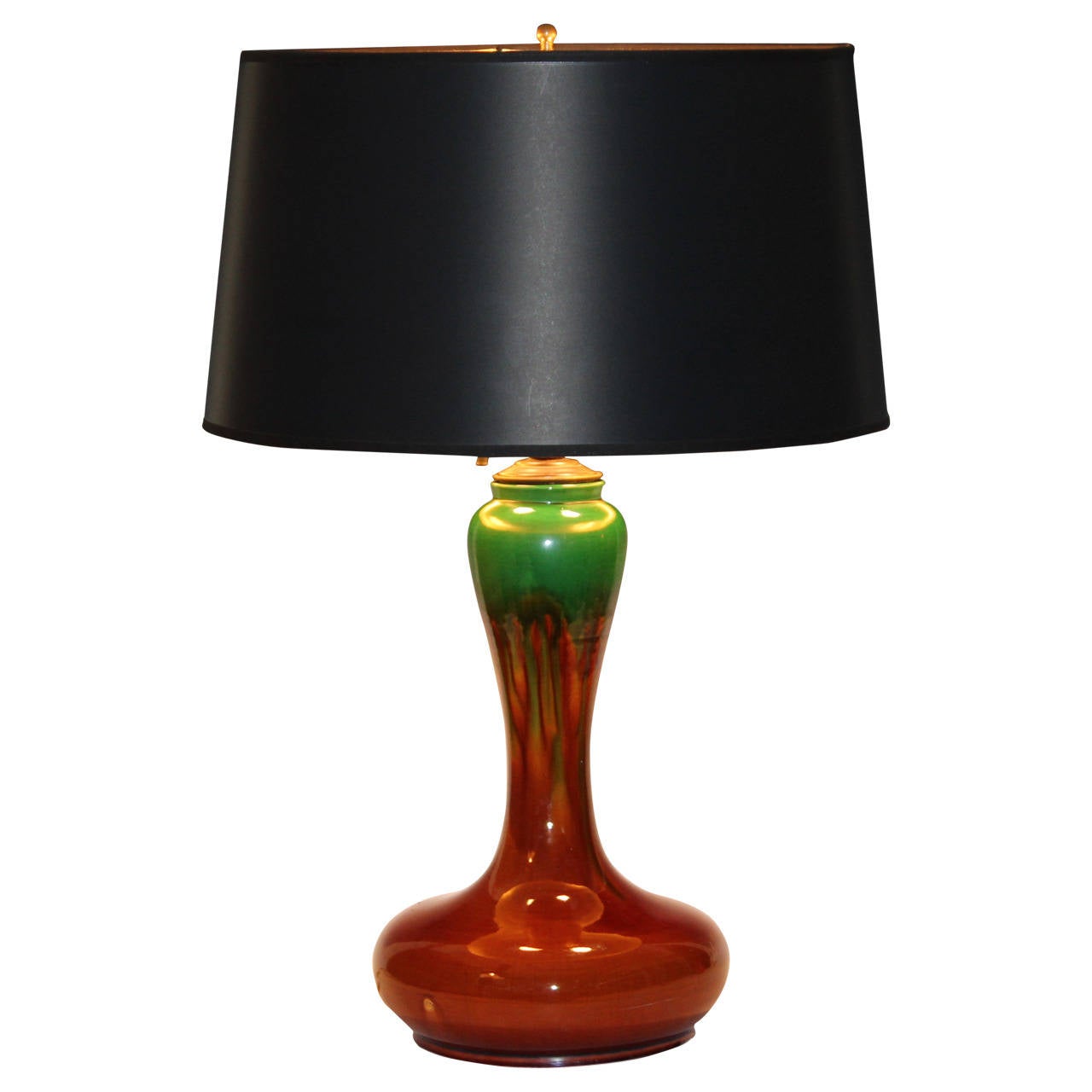 Antique Awaji Pottery Organic Art Nouveau Lamp For Sale at 1stDibs