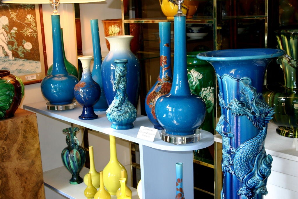 Large Pair Awaji Dragon Vases For Sale 2