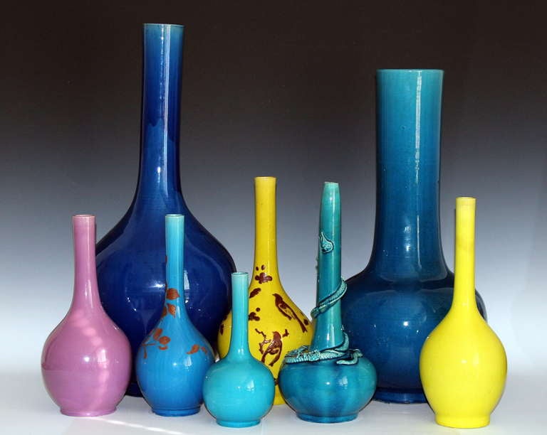 Kyoto and Awaji Bottle Vases In Excellent Condition In Wilton, CT