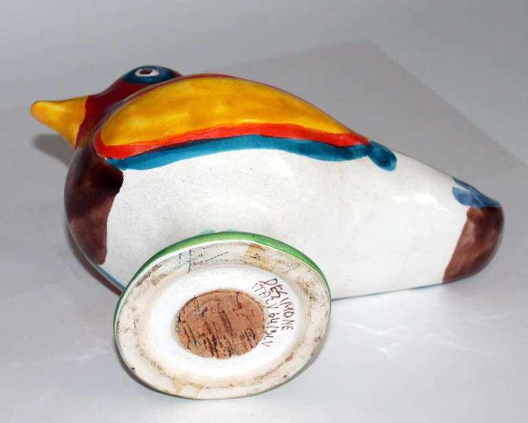 Vintage 1960's DeSimone Italian Art Pottery Bird Figure Bank 1