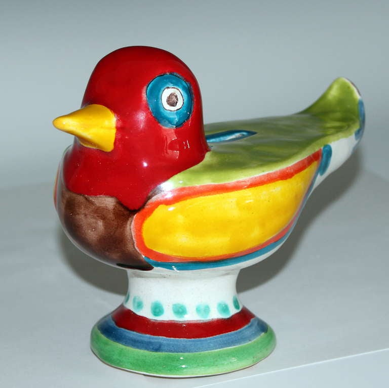 Vintage 1960's DeSimone Italian Art Pottery Bird Figure Bank 3
