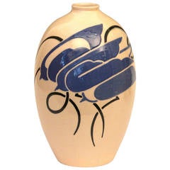 Vase en poterie du Studio Larrieu, circa 1920, art déco français.