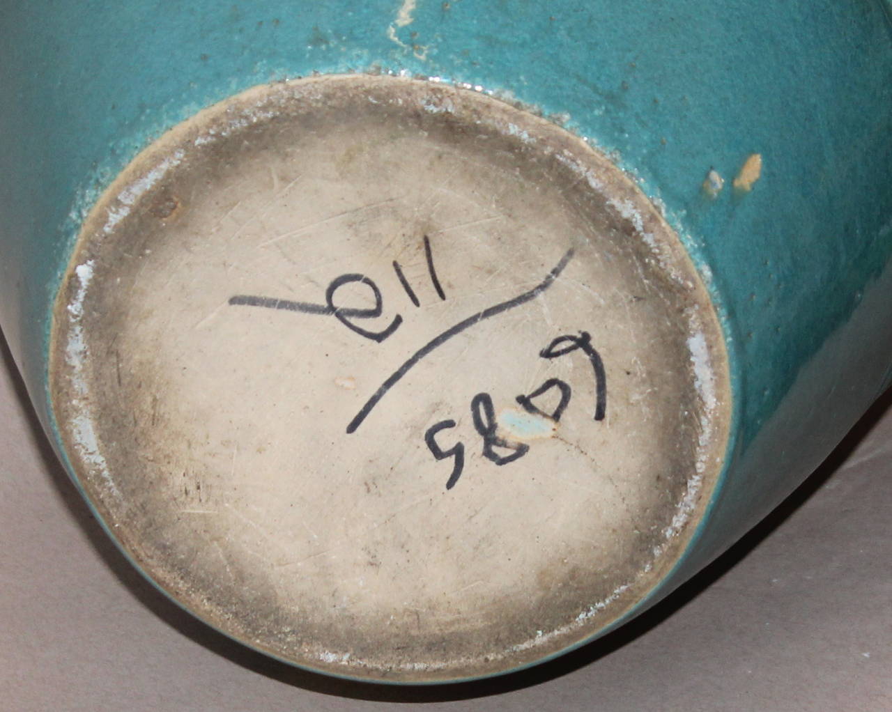 Large Vintage Bauer California Pottery Garden Urn Oil Jar Vase For Sale