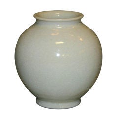 Leon Volkmar Durant Kilns Art Pottery White Chinese Crackle Vase