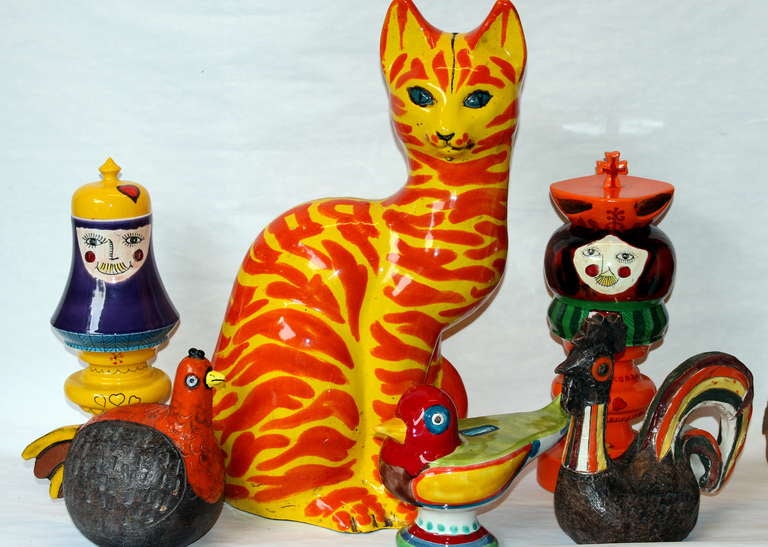 Large Vintage 1960s Italian Pottery Cat Figure 6