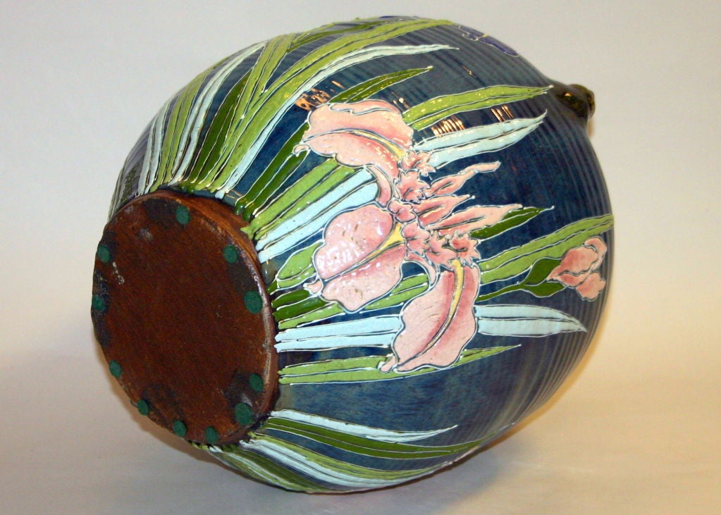Mid-20th Century Shigaraki Jar/Vase with Irises