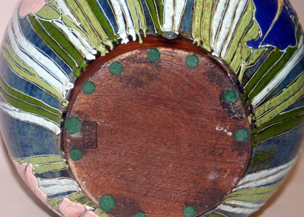 Stoneware Shigaraki Jar/Vase with Irises