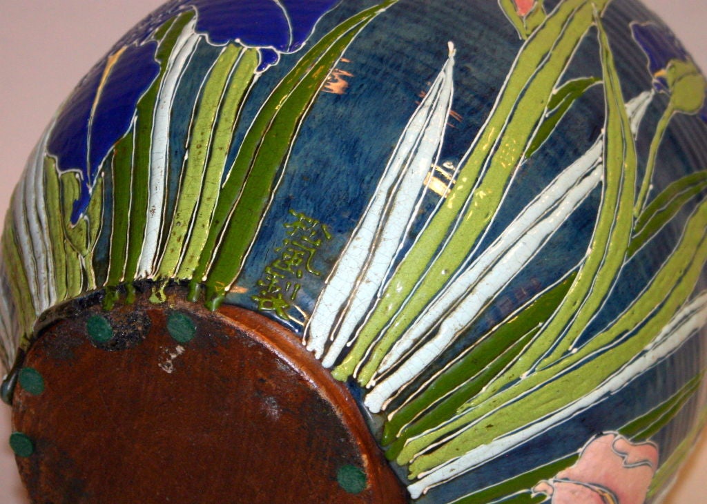 Shigaraki Jar/Vase with Irises 1