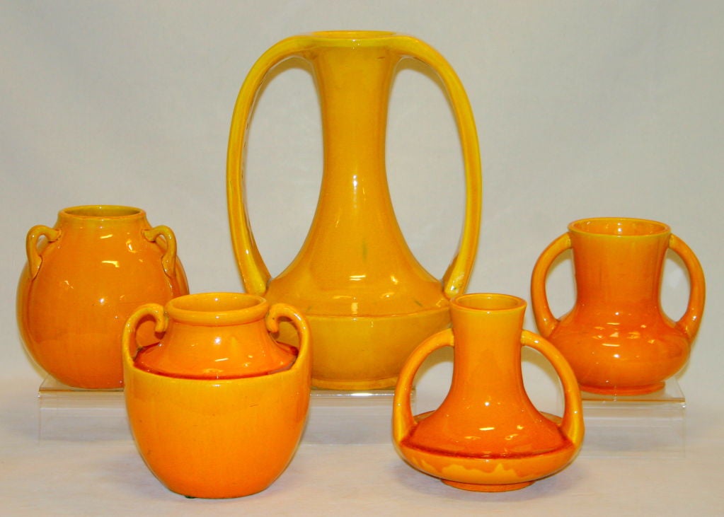 Awaji Pottery Vase in Egg Yolk Yellow Glaze 2