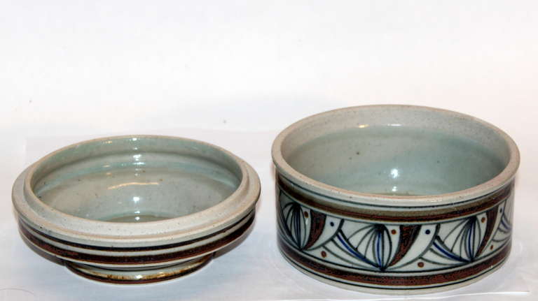 20th Century Vintage Korean Studio Porcelain Covered Jar For Sale
