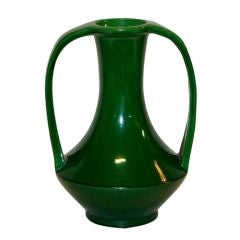 Large Awaji Pottery Strap Handle Vase
