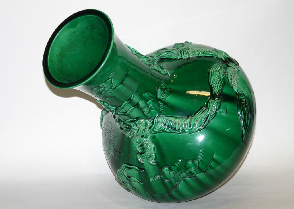 20th Century Large Awaji Pottery Dragon Vase For Sale