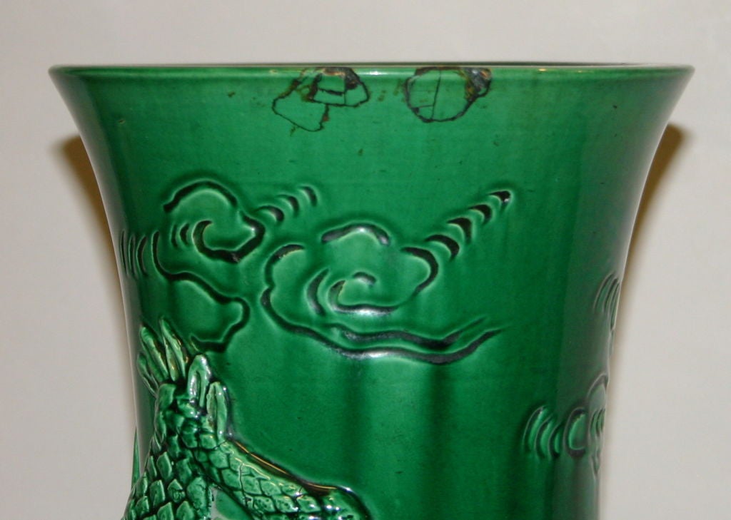 Large Awaji Pottery Dragon Vase For Sale 3