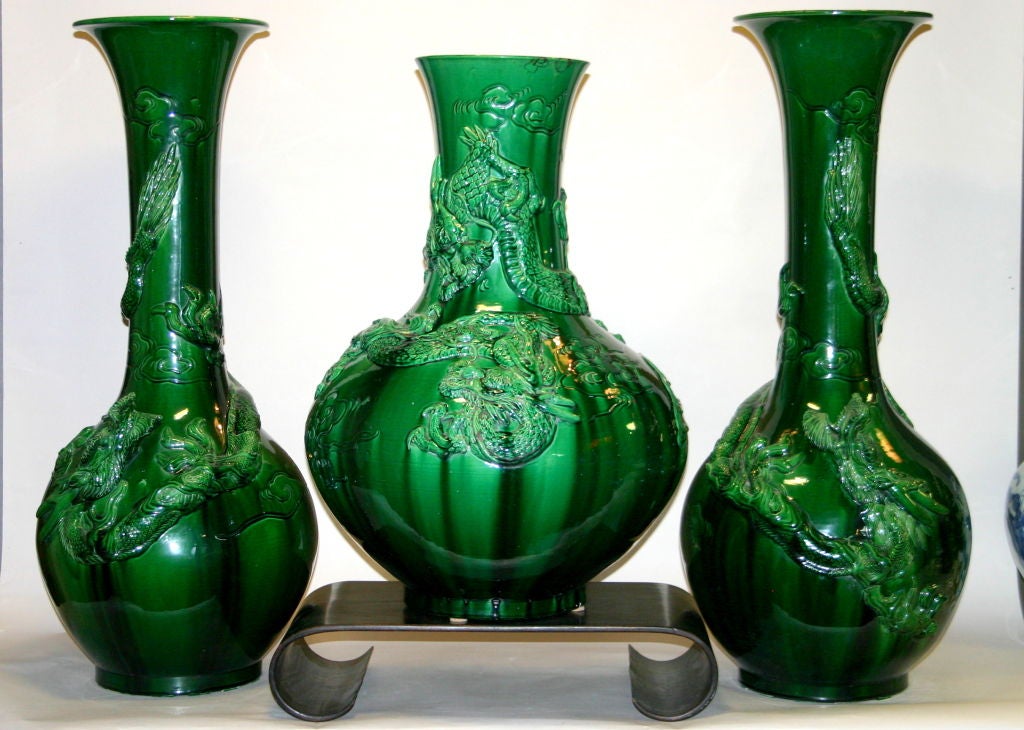 Large Awaji Pottery Dragon Vase For Sale 4