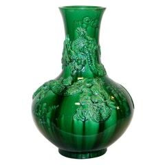 Large Awaji Pottery Dragon Vase