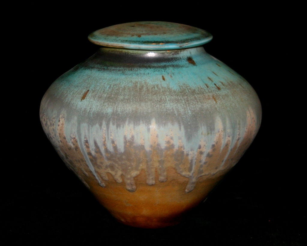 American Studio Ceramic Jar and Cover by Jon Puzzuoli For Sale