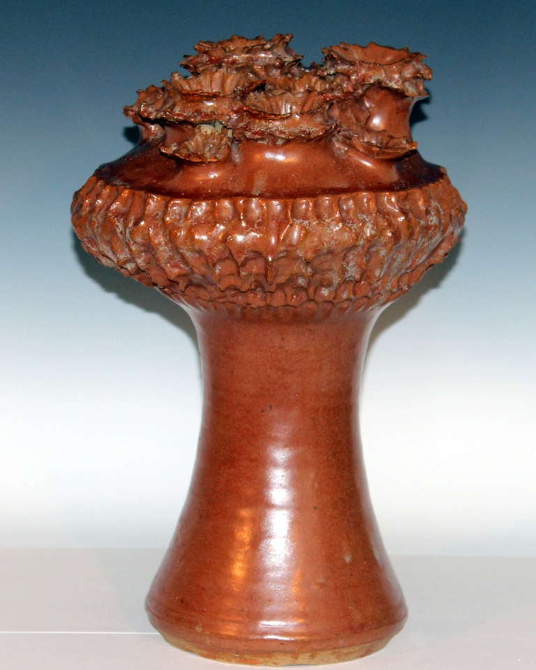 Space Age Large Studio Art Pottery Meteoric Atomic Age Vase