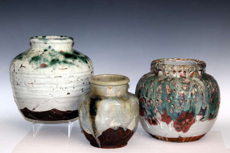 Awaji Pottery Flambe Drip Glaze Vase 3