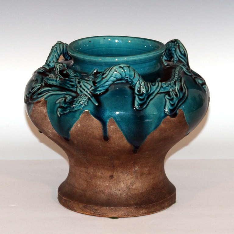 Awaji Pottery Dragon Vase at 1stdibs