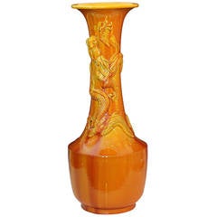 Large Awaji Pottery Dragon Vase 11