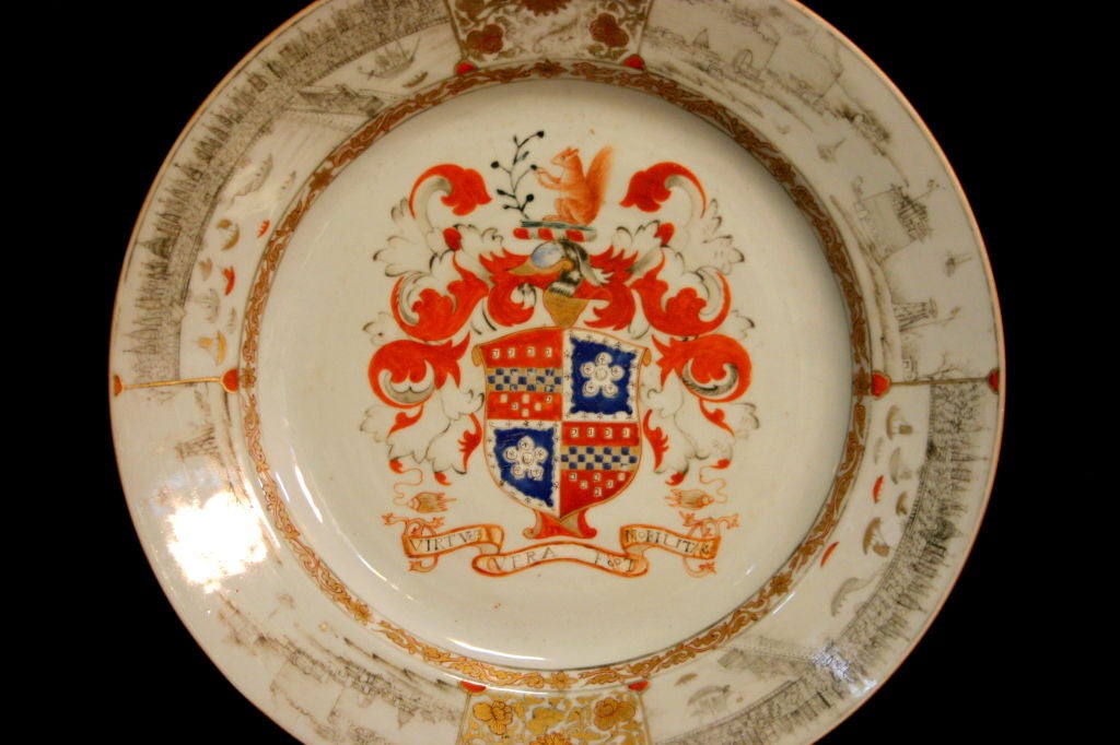 18th Century and Earlier Chinese Export Armorial Charger from Lee of Coton Service