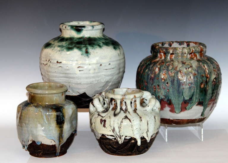 Awaji Pottery Vase in Frothy Shino Glaze 3