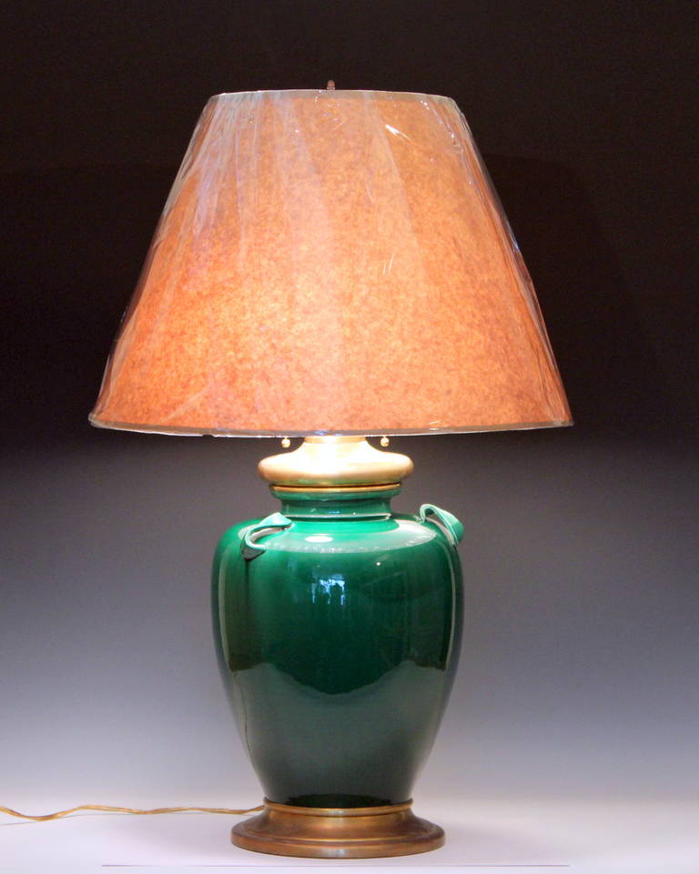Large Awaji Pottery Lamp