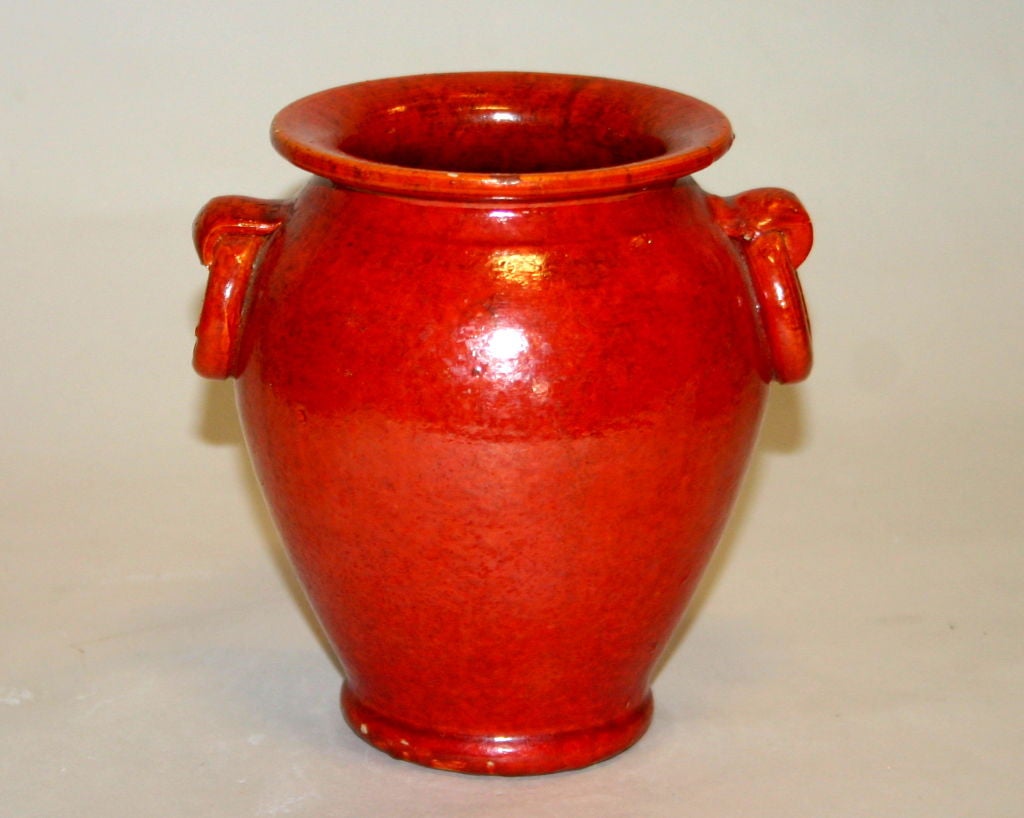 American Vintage Chrome Red North Carolina Art Pottery Vase