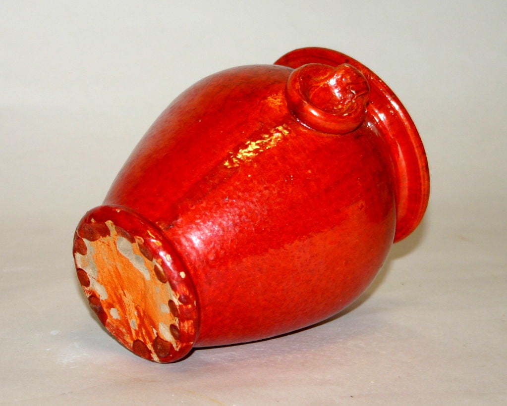 Mid-20th Century Vintage Chrome Red North Carolina Art Pottery Vase