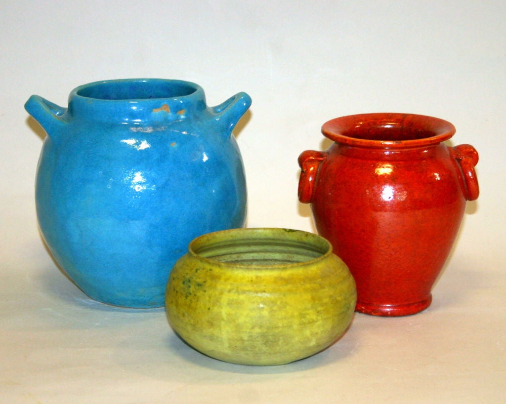 Vintage Chrome Red North Carolina Art Pottery Vase 1