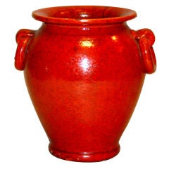 Vintage Chrome Red North Carolina Art Pottery Vase