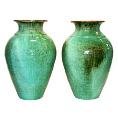 Large Pair North Carolina Pottery Urns or Vases