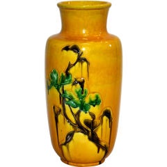 Large Awaji Vase with Magnolia Blossoms