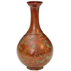 Antique Japanese Patinated Bronze Vase