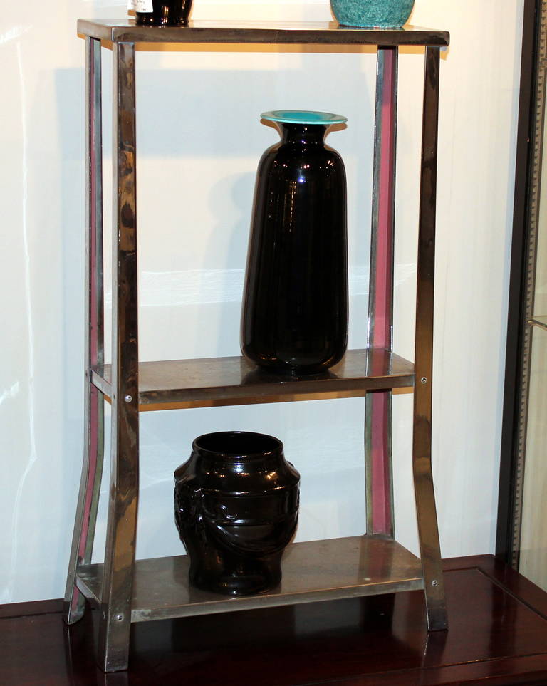 Petite French Chromed Brass Etagere