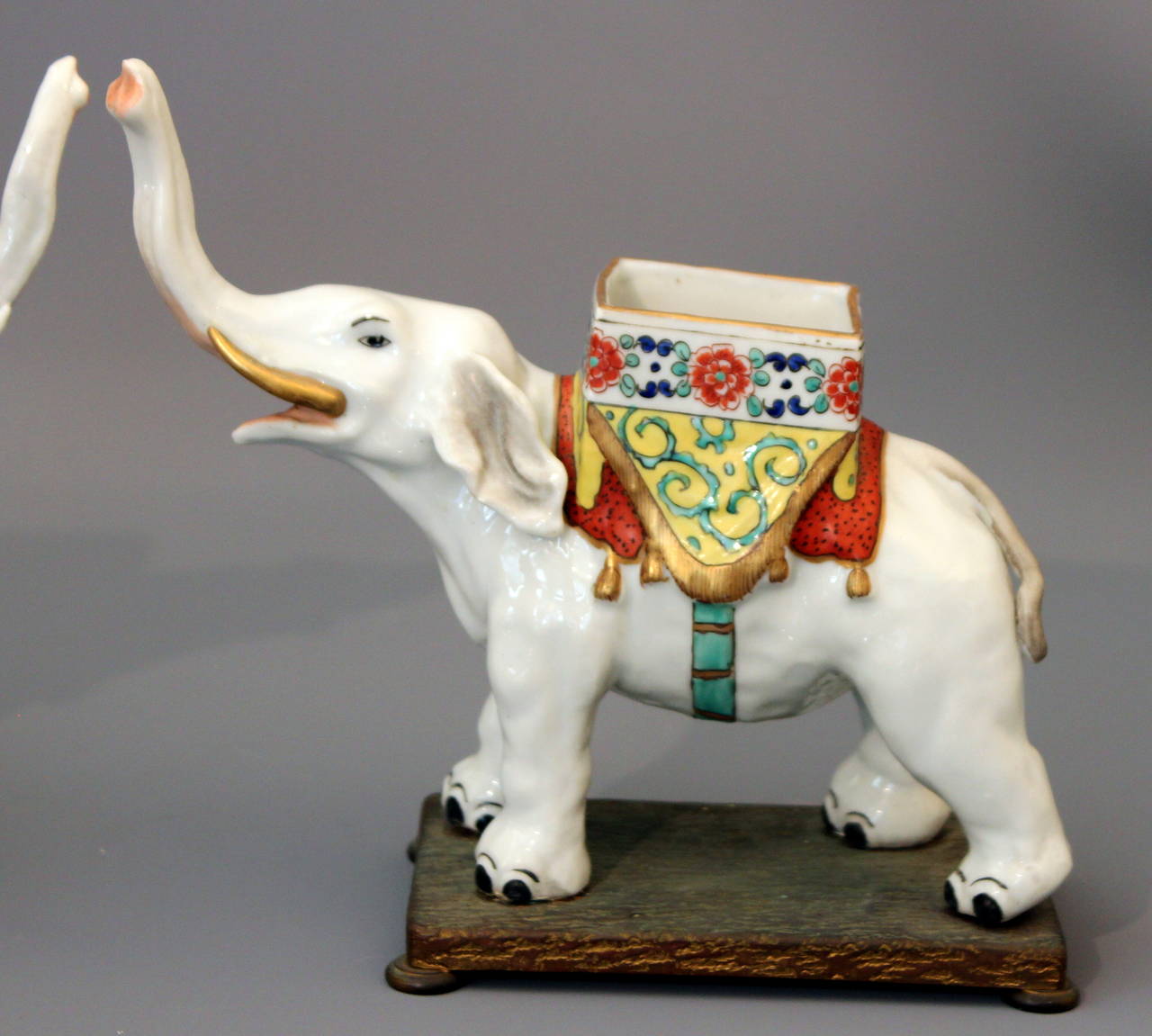 Enameled Pair of Antique French Samson Paris Porcelain Kakiemon Elephants