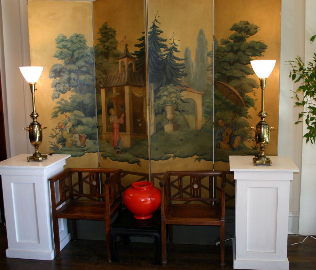 Pair Vintage Brass Stiffel Lamps 4