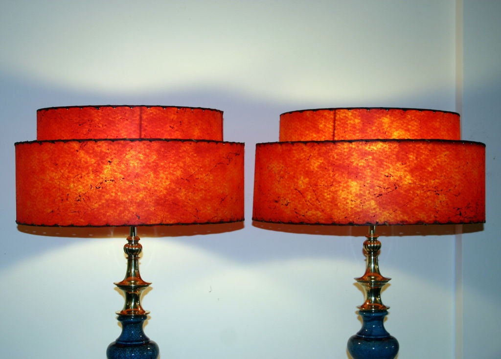 Pair of Vintage Stiffel Pottery Lamps In Excellent Condition In Wilton, CT