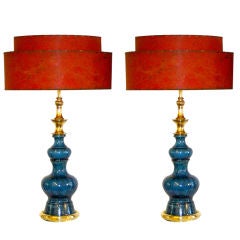 Pair of Vintage Stiffel Pottery Lamps