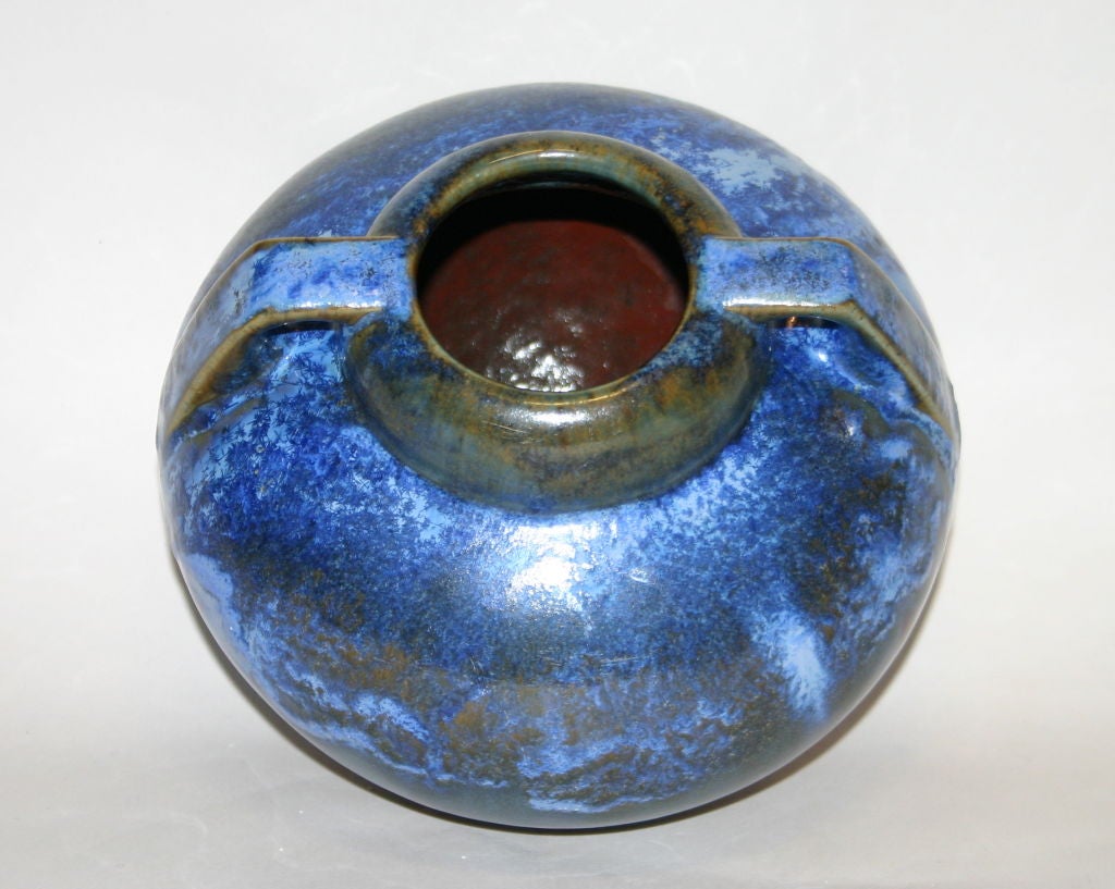 Fulper Vase with Blue Crystalline Glaze 4