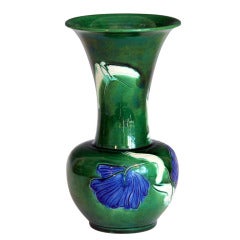 Antique Awaji Vase with Butterfly