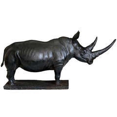 Large Table Top Black Rhino