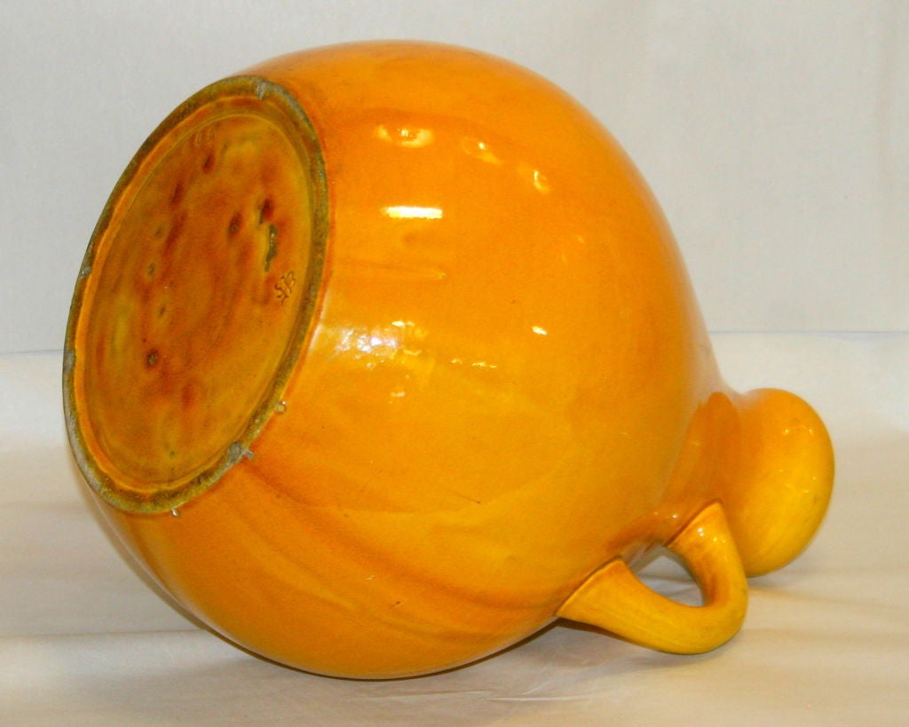 Large Yellow Majolica Burmantofts Vase For Sale 1