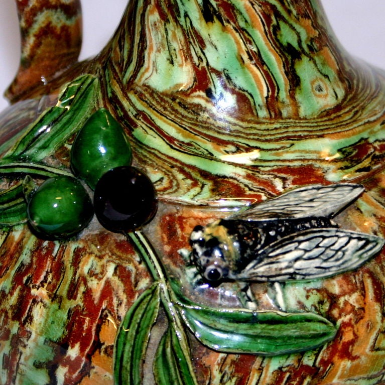 Hand-Crafted Apt Ware French Olive Oil Jug