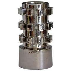 Bitossi Platinum Luster Gear Vase